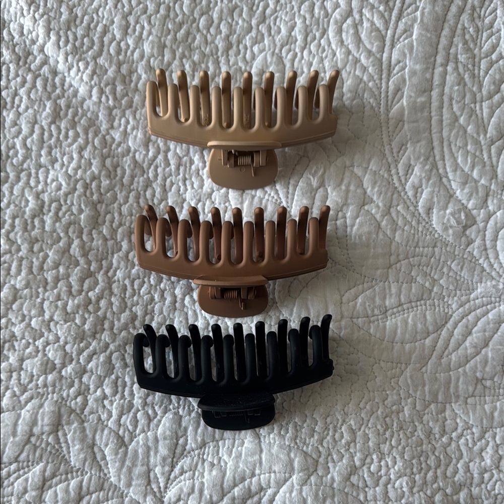 Set of 3 Neutral Hair Claw Clips